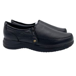 Dr. Scholl's Black Leather Comfort Shoes Women's Size 7.5 Wide Double Air-Pillo